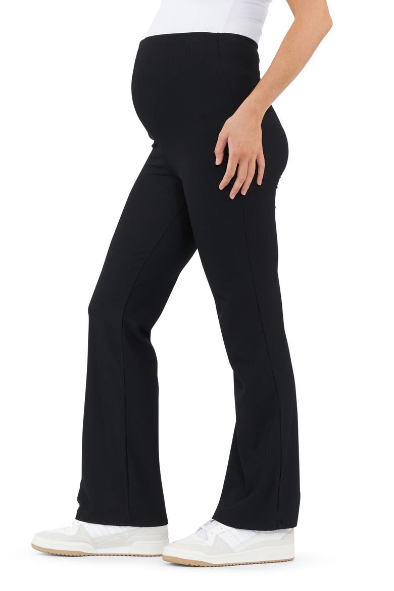 Jonah Rib Flare Maternity Pants, Alternate, color, BLACK