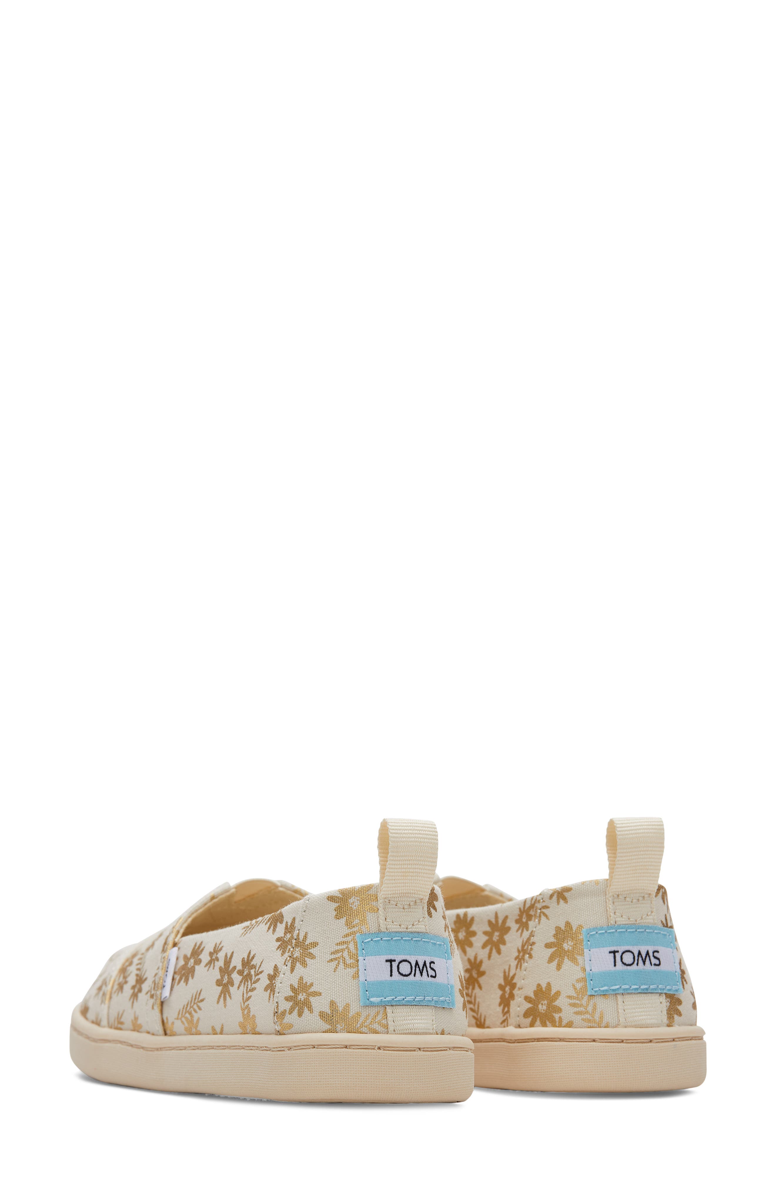 TOMS Kids' Metallic Floral Alpargata Slip-On, Alternate, color, 