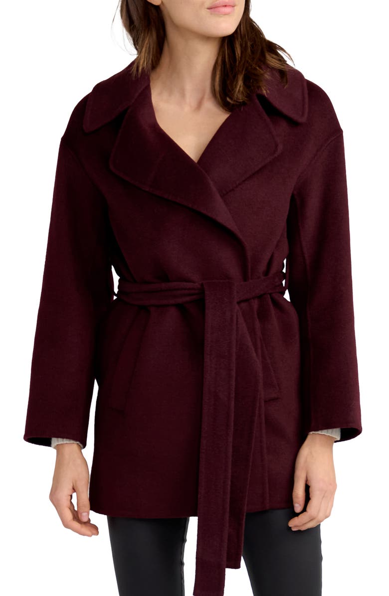 Belle & Bloom Eternal Flame Tie Waist Wool Blend Coat, Main, color, 