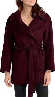 Belle & Bloom Eternal Flame Tie Waist Wool Blend Coat