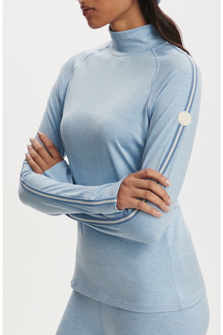 Always Warm Mock Neck Base Layer Top, Alternate, color, GLACIER MARL