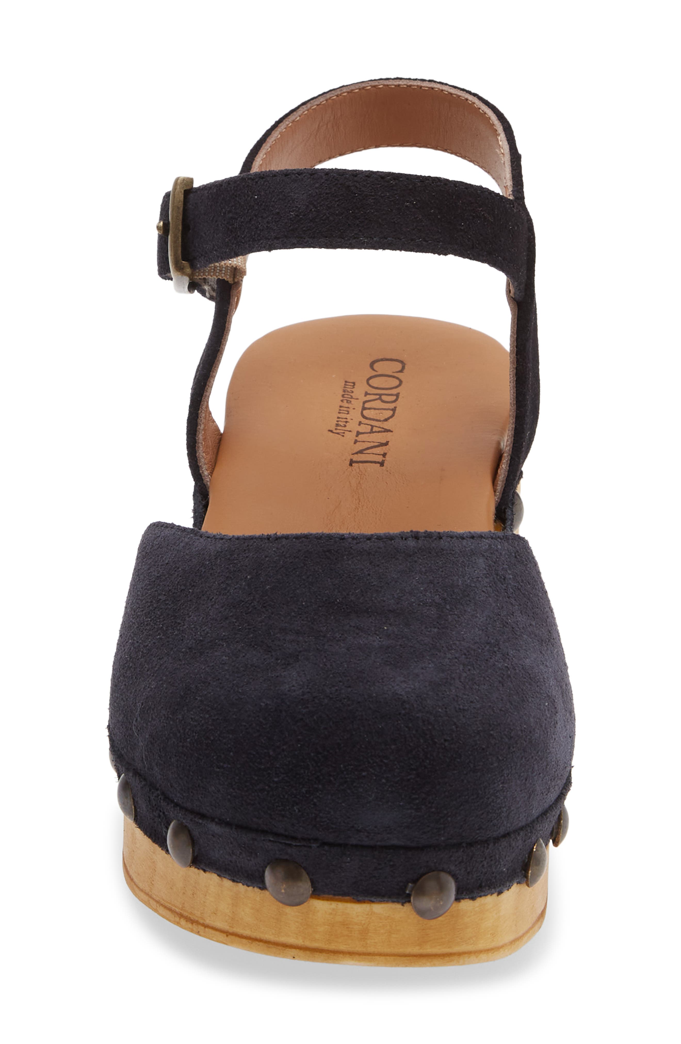 Winston Ankle Strap Platform Clog, Alternate, color, NAVY SUEDE