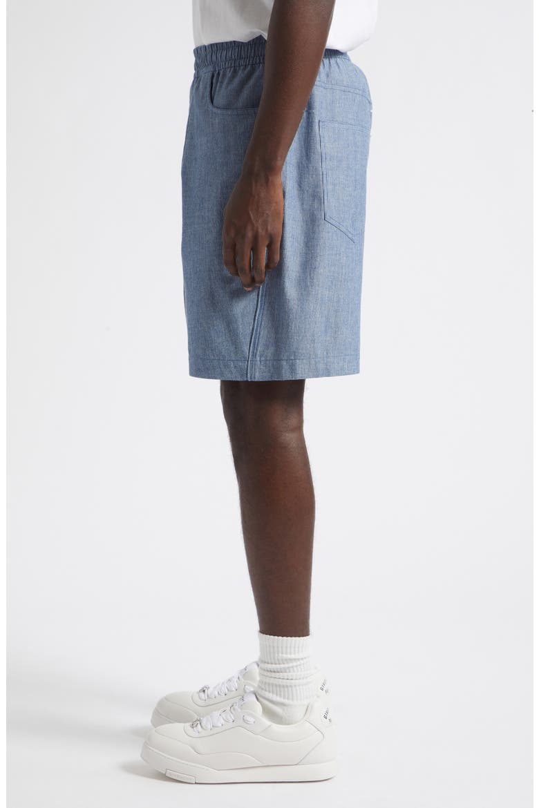 Couture Seam Engineer Stripe Cotton Bermuda Shorts, Alternate, color, WHITE/ BLUE