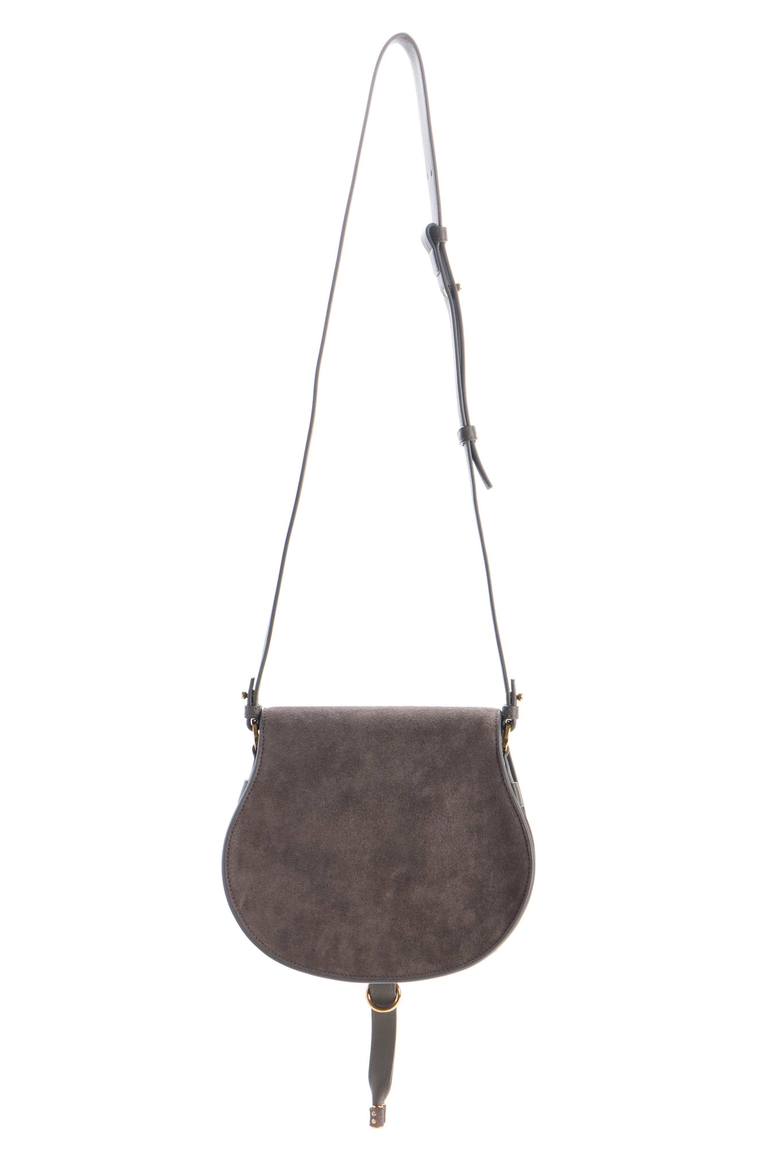 Chloé Large Marcie Suede Crossbody Bag, Alternate, color, Flannel Grey