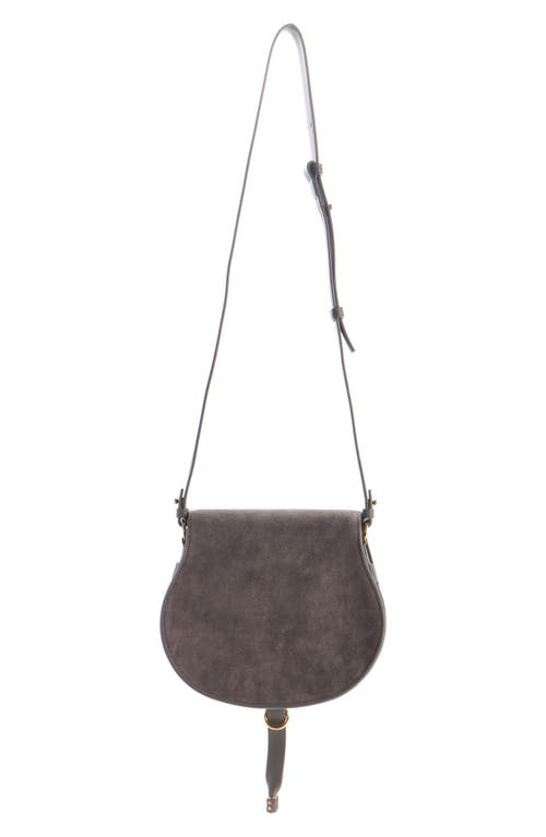 Chloé Large Marcie Suede Crossbody Bag In Brown