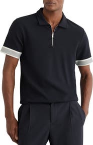 Reiss Bruno Quarter Zip Polo