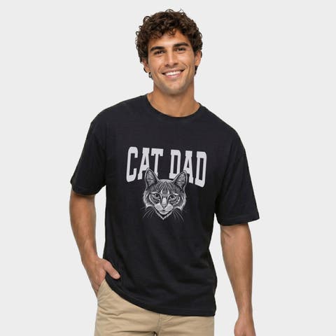 Cat Dad Sketch Garment Dyed T-Shirt