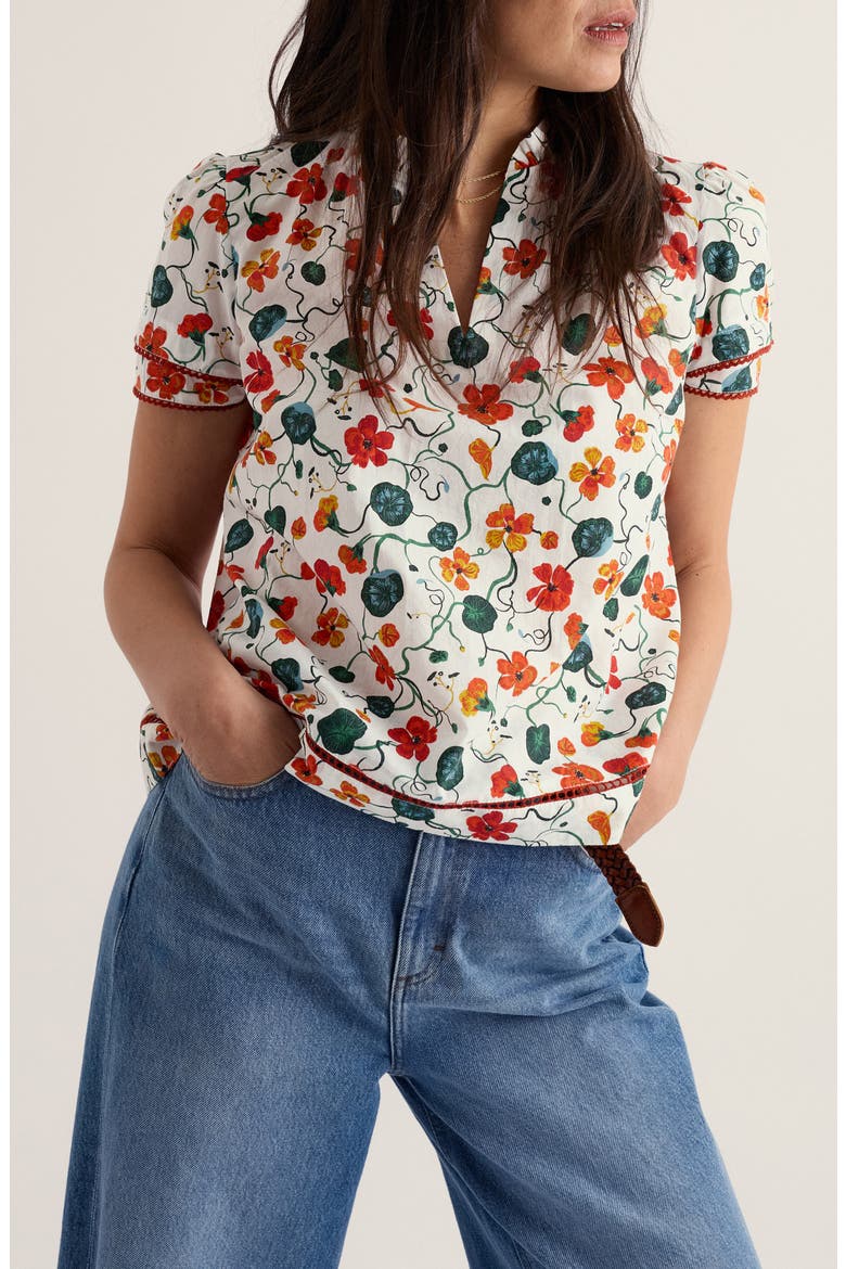 Wild Lily Organic Cotton Top, Main, color, NASTURTIUM PRESS CHALK