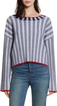 Elizabeth and James Campbell Stripe Merino Wool Blend Sweater