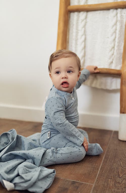 Maniere Boys' Buttons & Polkadots Friends Footie - Baby In Aqua