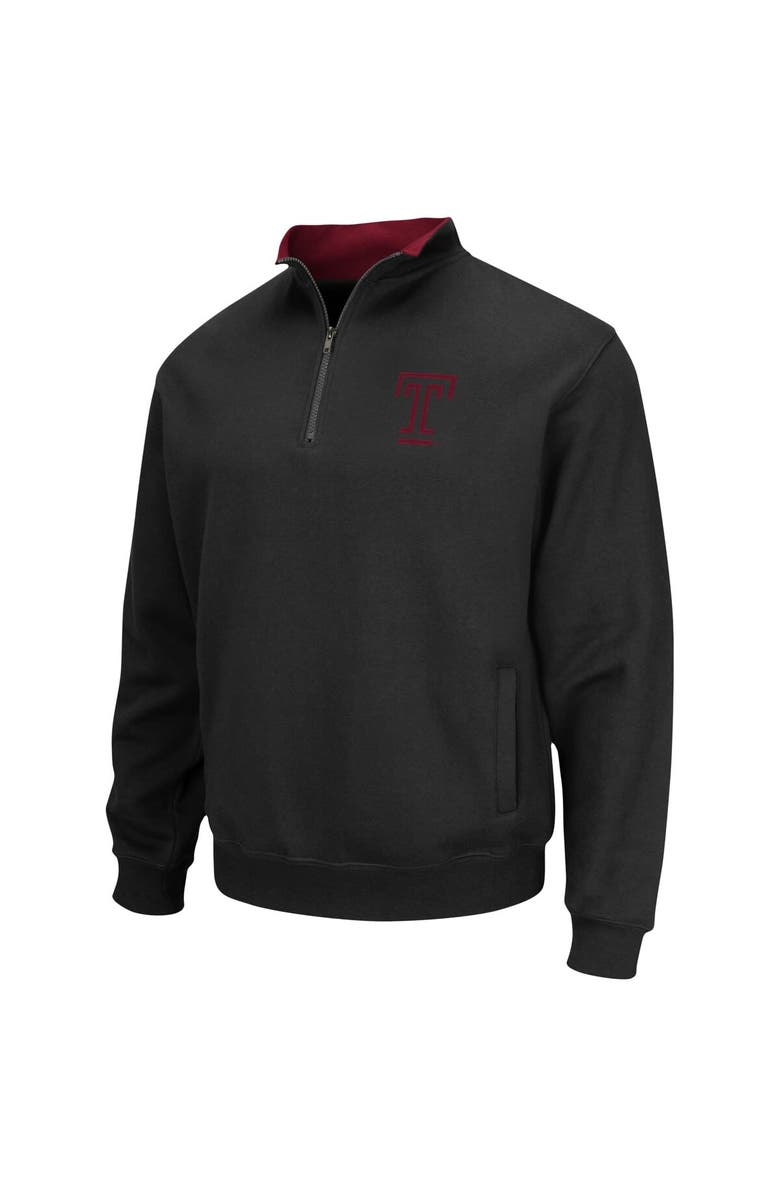 COLOSSEUM Men's Colosseum Black Temple Owls Tortugas Team Logo Quarter-Zip Jacket, Alternate, color, Black