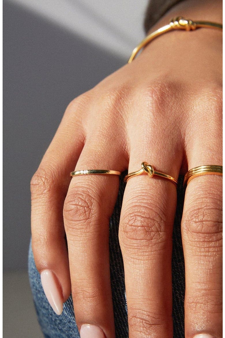Gold Knot Ring, Alternate, color, White