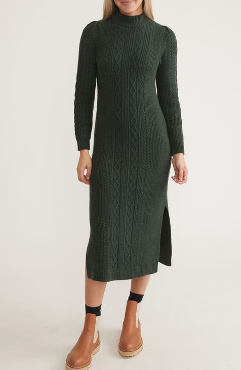 Olina Long Sleeve Donegal Sweater Dress