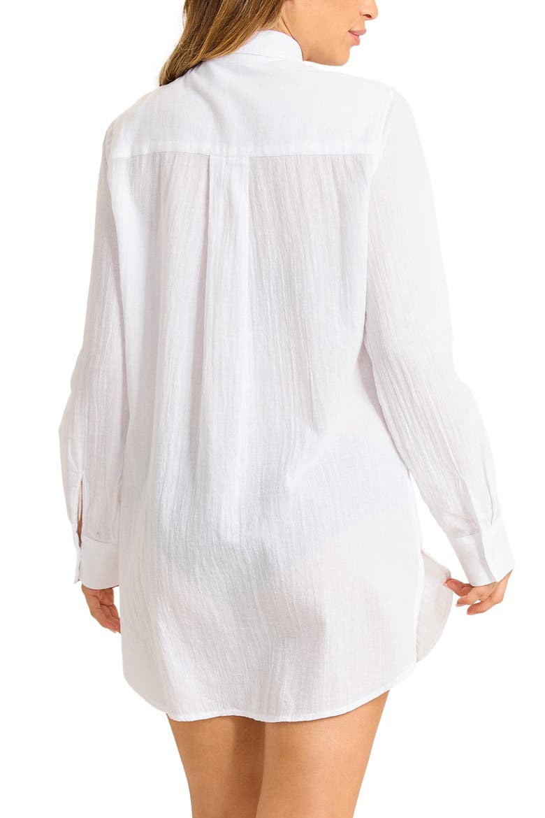Palm Bay Boyfriend Shirt, Alternate, color, WHITE
