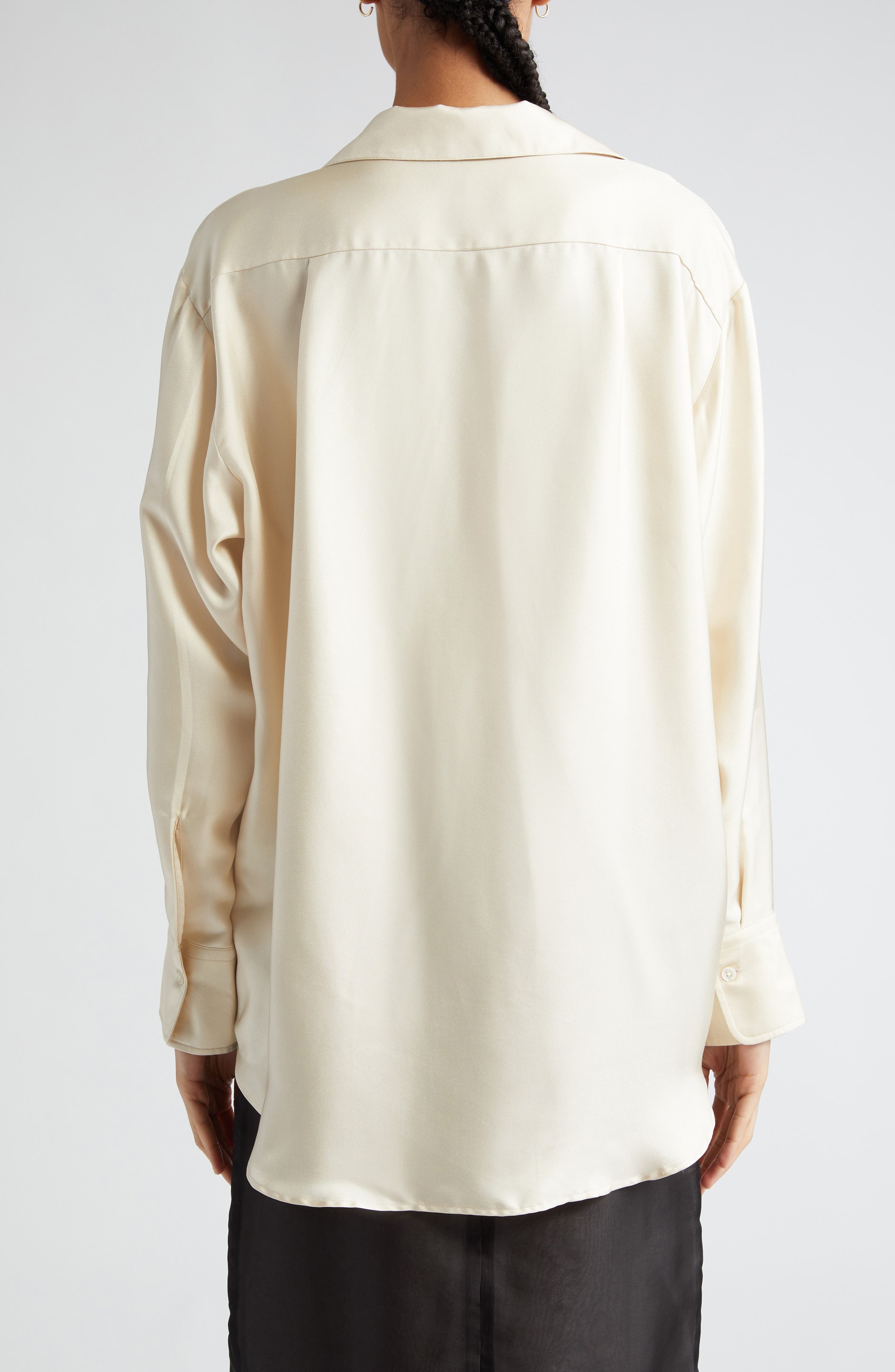 BITE Studios Floral Organic Silk Button-Up Shirt (Women) | Nordstrom