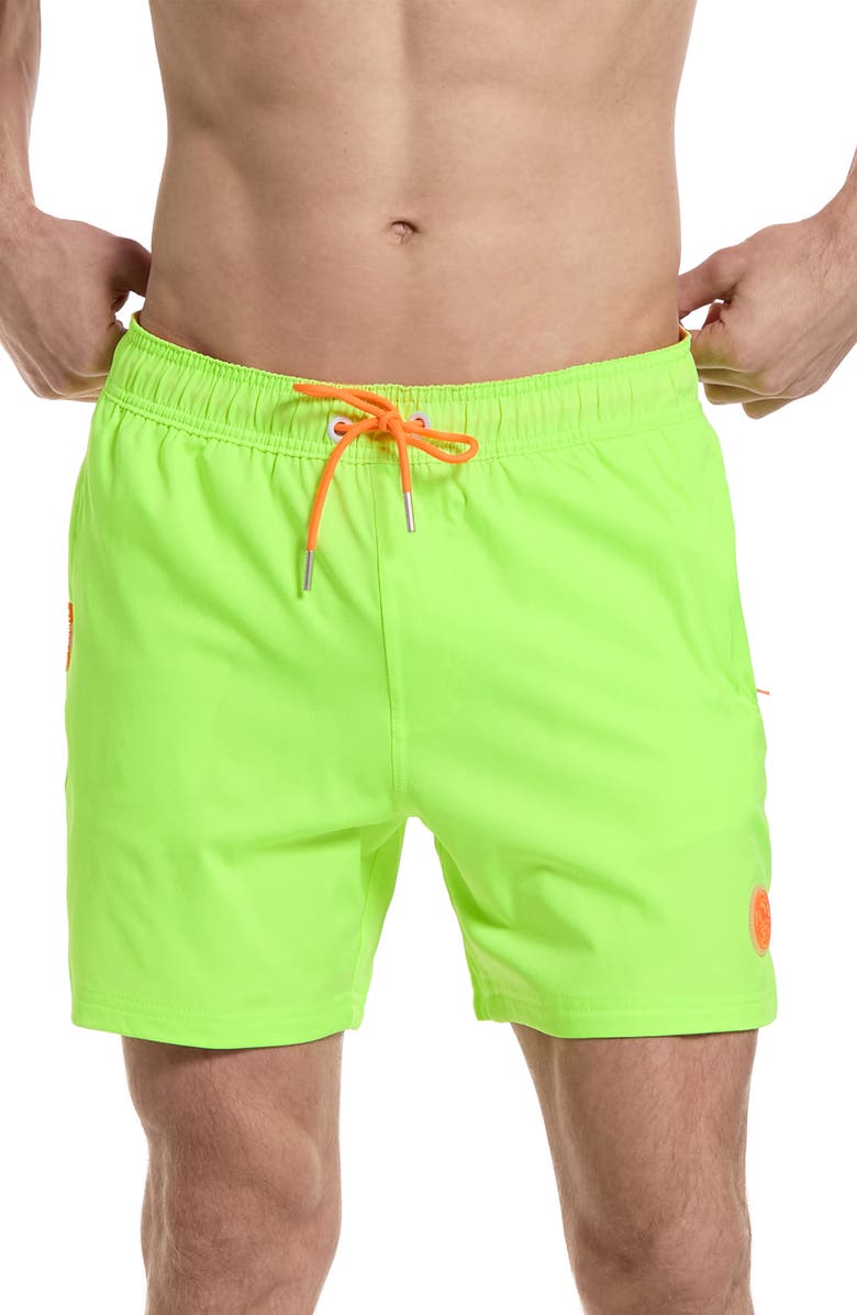 OppoSuits Neon Lucky Lime Swim Trunks, Alternate, color, Green