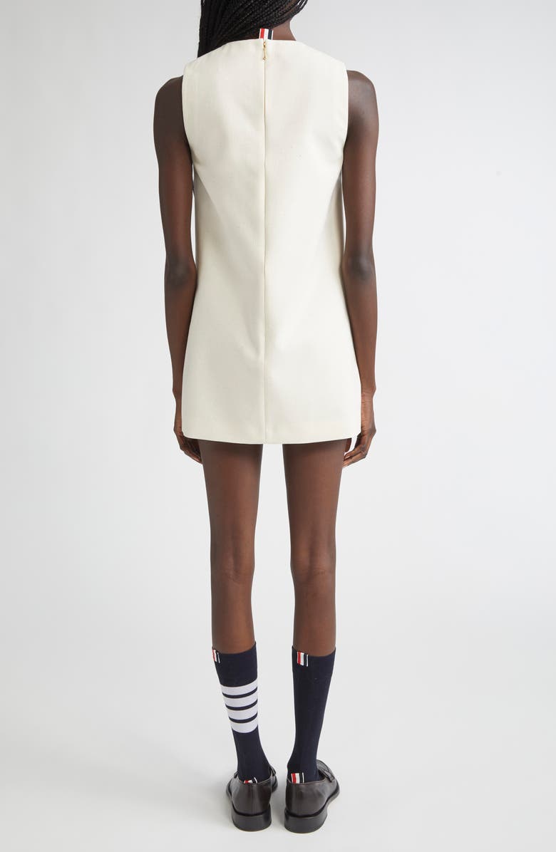 Thom Browne Sleeveless Cotton A-Line Minidress, Alternate, color, Muslin