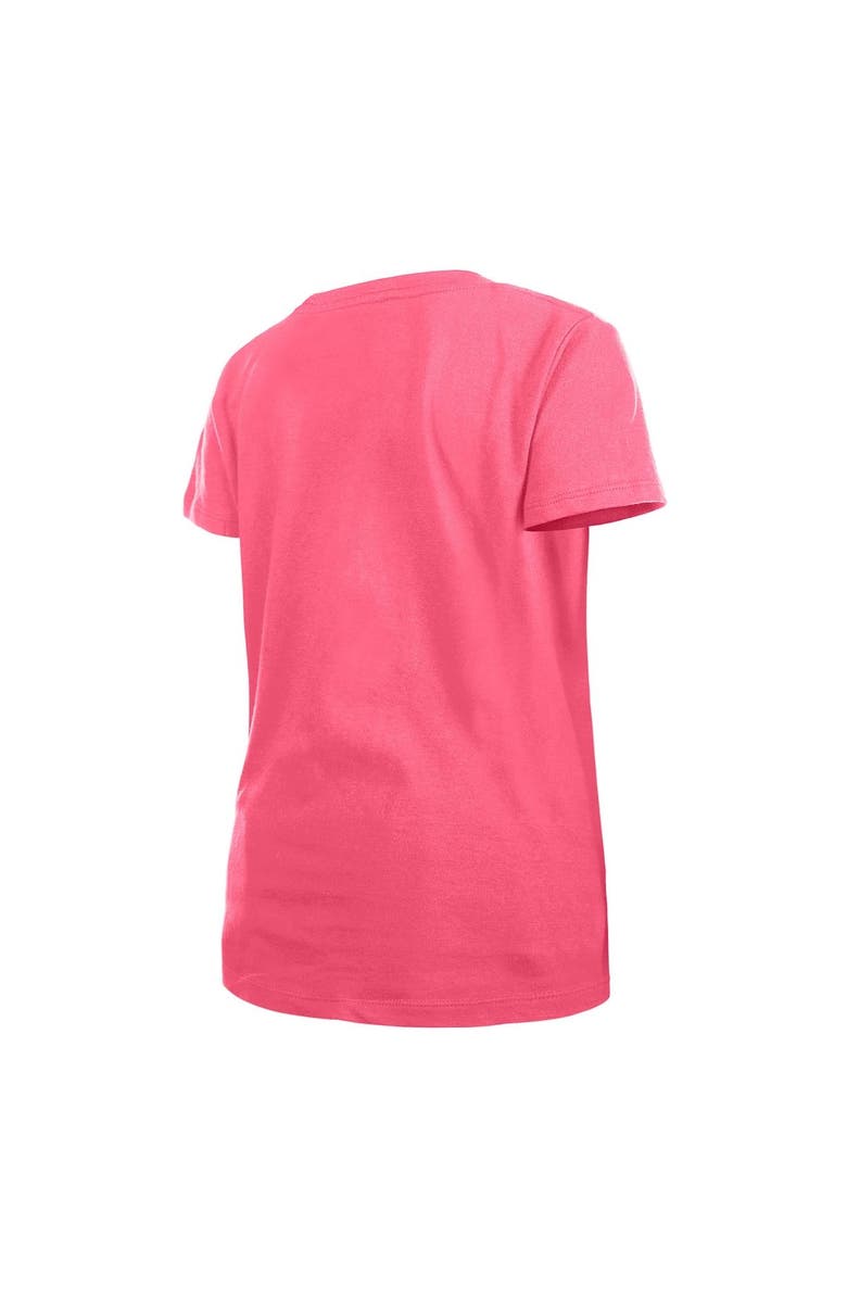 New Era Girls Youth New Era Pink New England Patriots Reverse Sequin V-Neck T-Shirt, Alternate, color, 