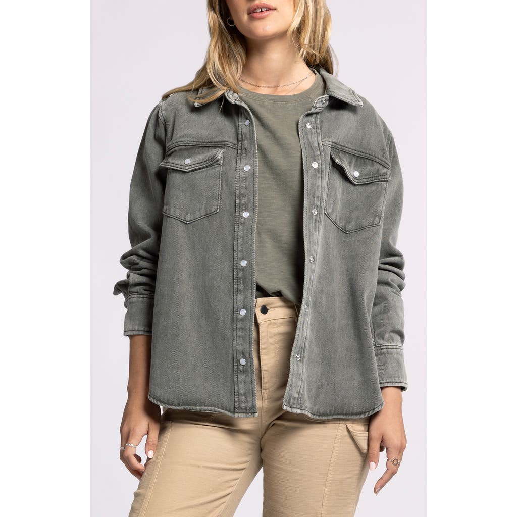 Thread & Supply Pippin Jacket In Black Discharge Stripe In Gray