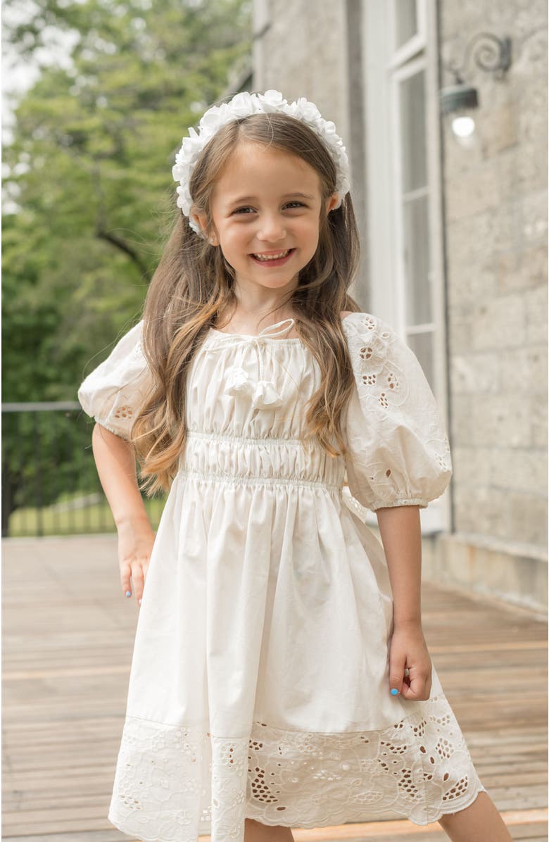 Petite Maison Kids Blanca Cotton Dress, Alternate, color, White
