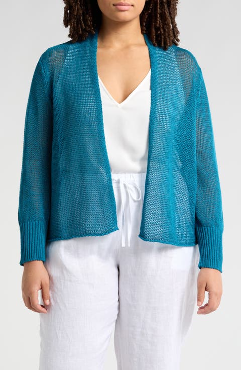 売れ筋商品|||２４セブンコンフォート ニット&セーター アウター レディース Plus Size Elbow Length Open Front Cardigan Sweater Teal 24セブンコンフォート レディース ニット&セーター アウター