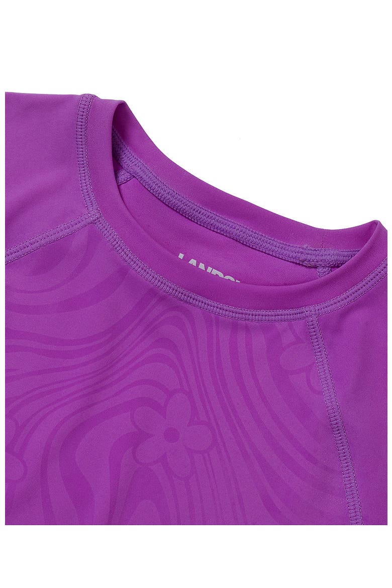 Girls Graphic Mock Neck UPF 50 Sun Protection Rash Guard, Alternate, color, Orchid Floral