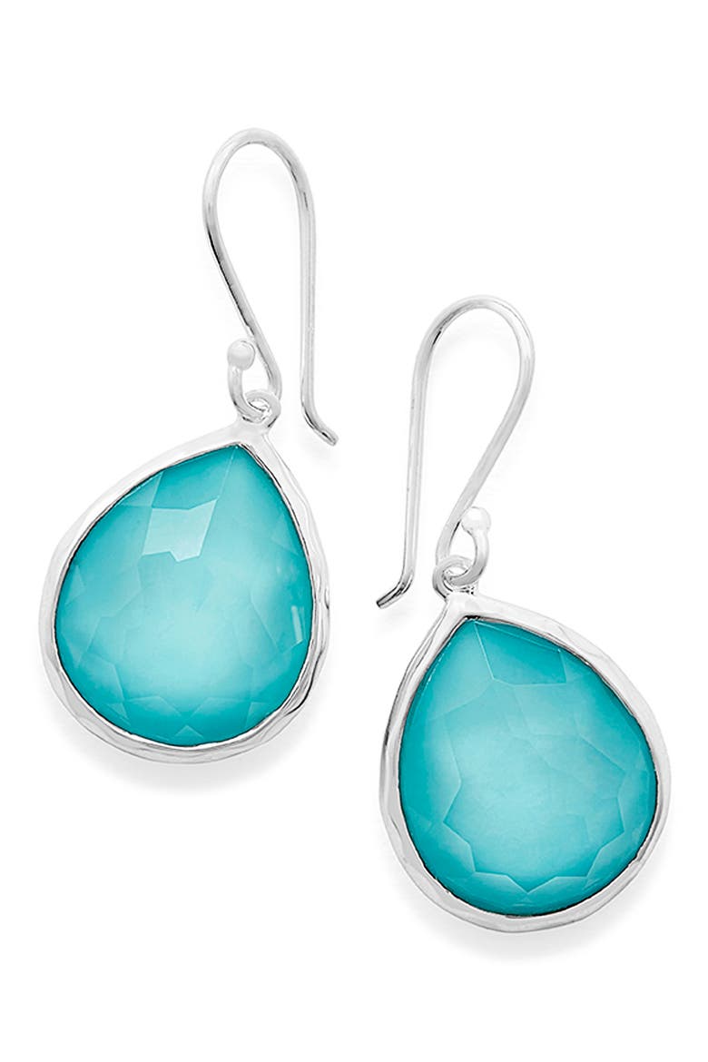 Gemstone Teardrop Earrings, Main, color, SILVER