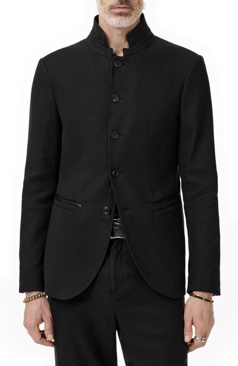 John Varvatos Anson Slim Fit Black Twill Jacket, Main, color, 