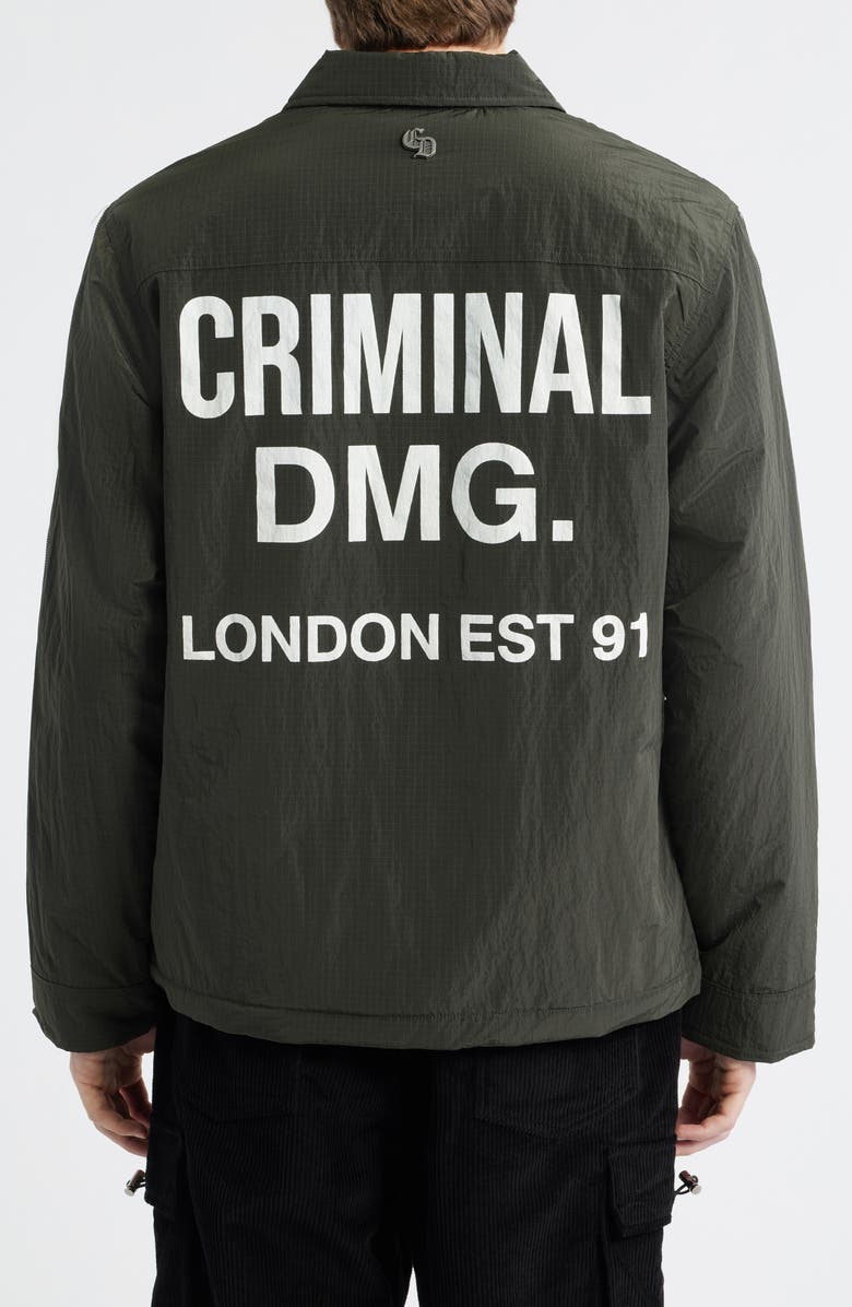 CRIMINAL DAMAGE Padded Nylon Shirt, Alternate, color, Khaki