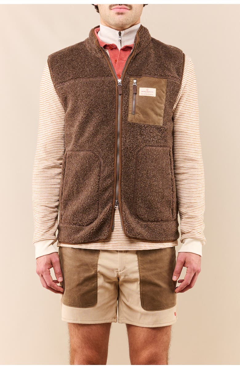 Amundsen Heroes Wool Fleece Vest Mens, Alternate, color, Cowboy