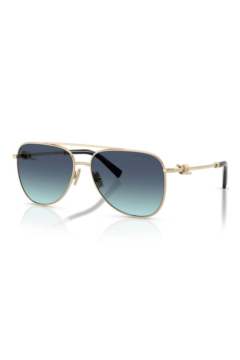59mm Pilot Sunglasses, Alternate, color, PALE GOLD / AZURE GRADIENT BLUE