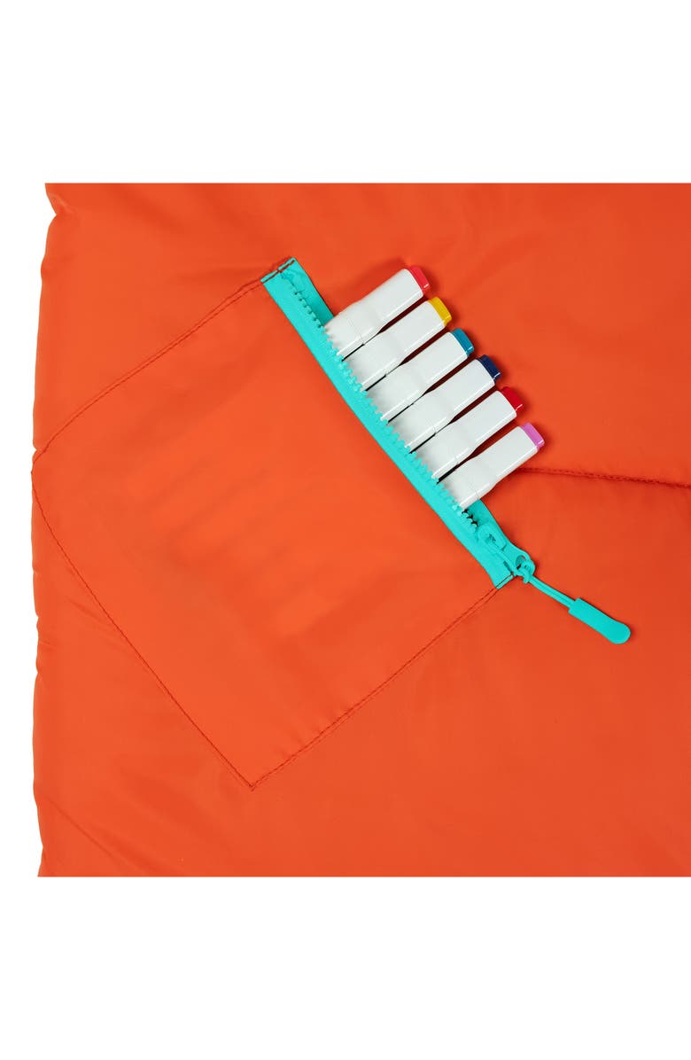 mimish Kids' Sleep-n-Pack Faux Shearling Lined Sleeping Bag Backpack, Alternate, color, Orange Oasis