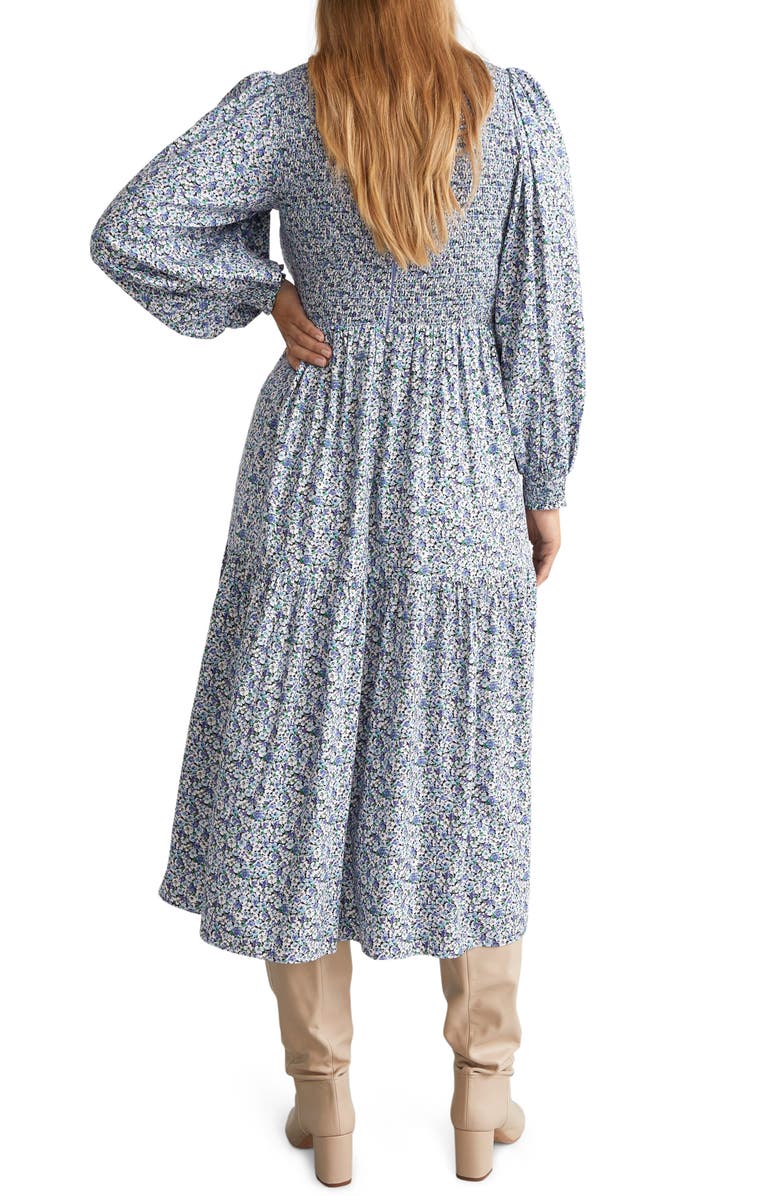 & Other Stories Ditsy Floral Tiered Long Sleeve Midi Dress, Alternate, color,