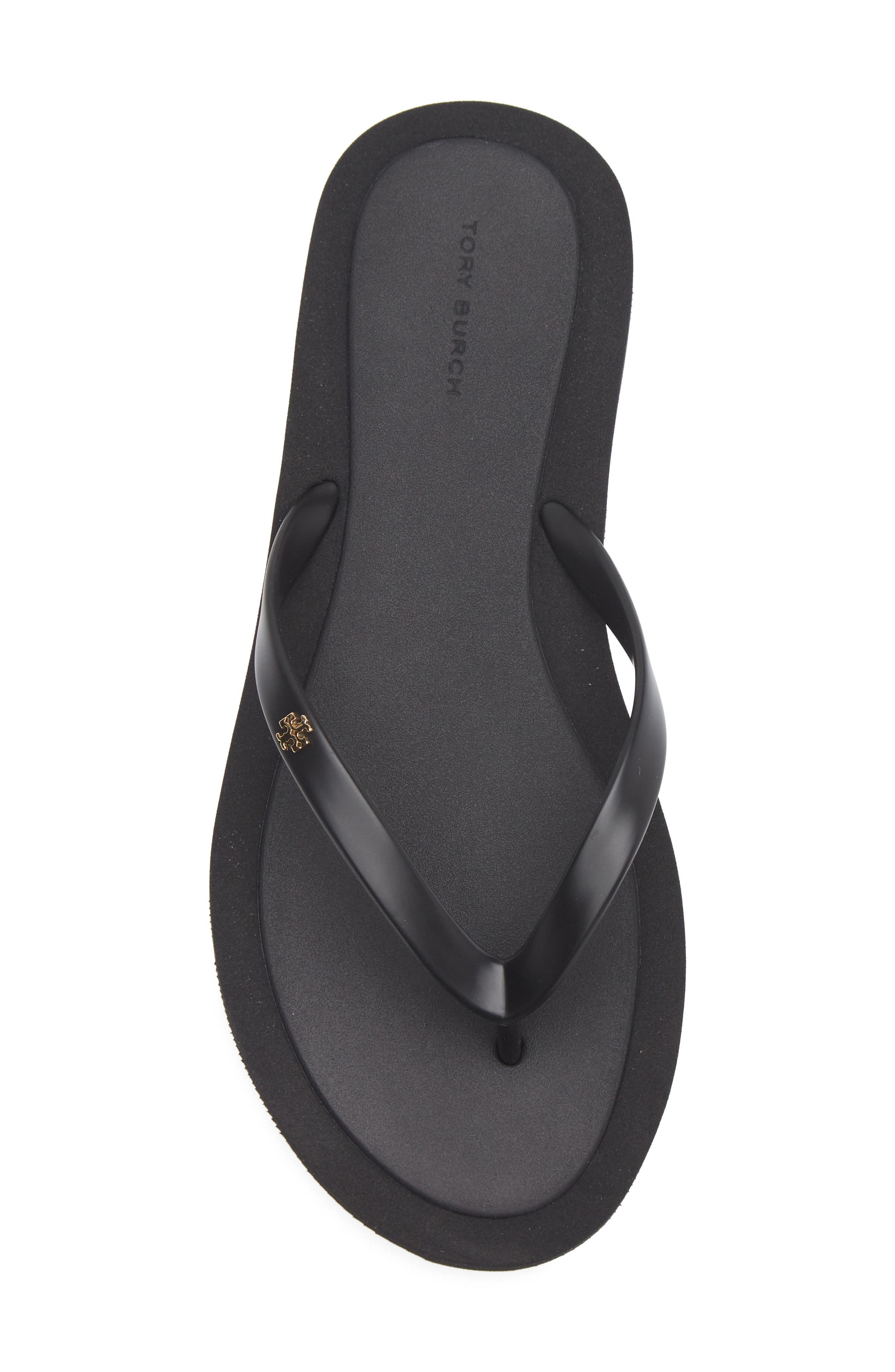 Tory Burch Kira Flip Flop, Alternate, color, Perfect Black / Gold
