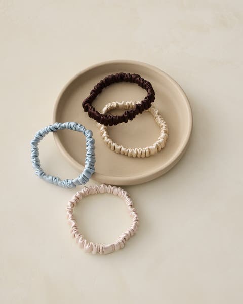 Silk hair tie four pack