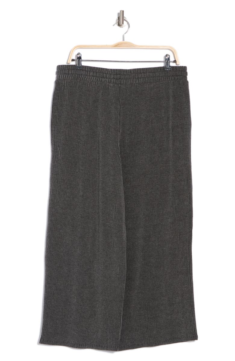 Bobeau Ember Ribbed Wide Leg Pants, Alternate, color, Black