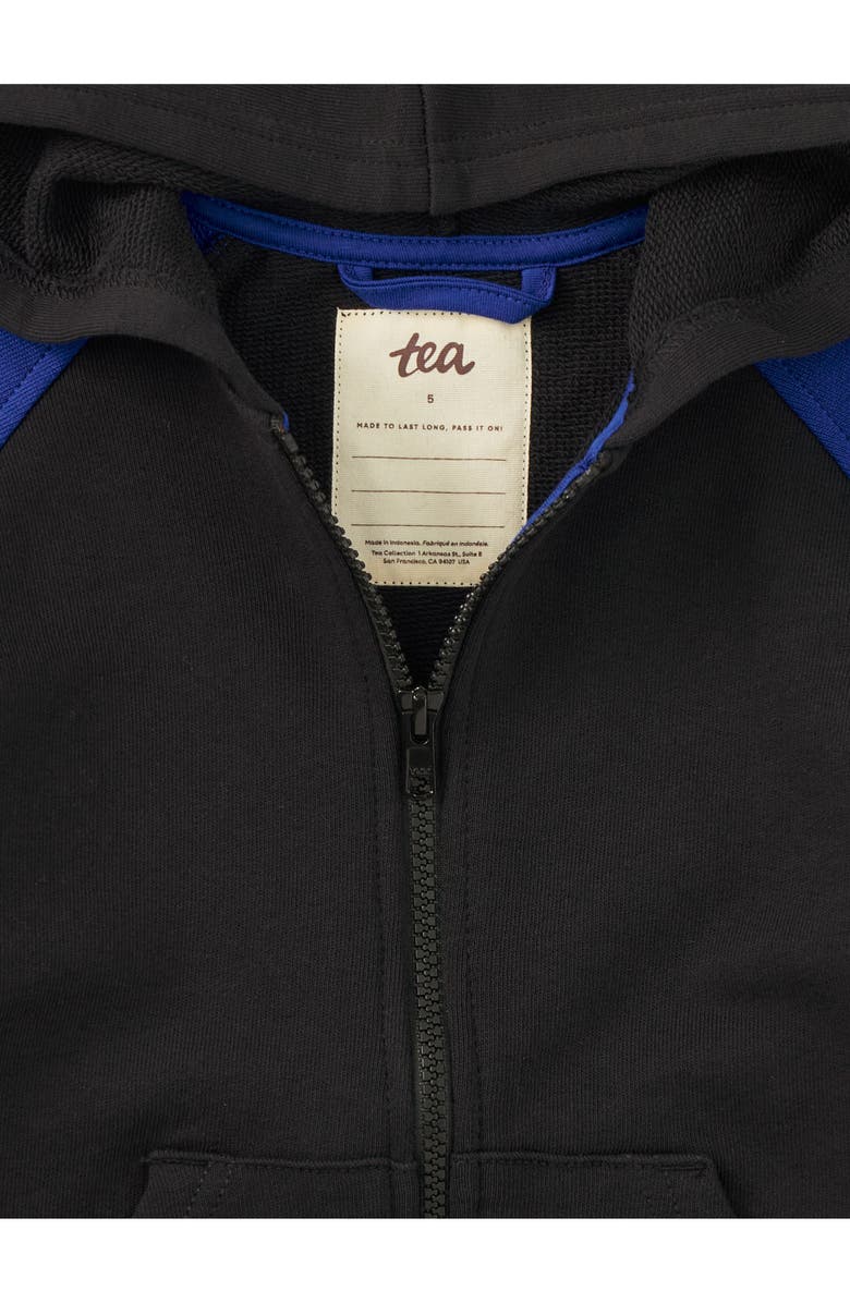 Tea Collection Colorblock Hoodie, Alternate, color, Jet Black