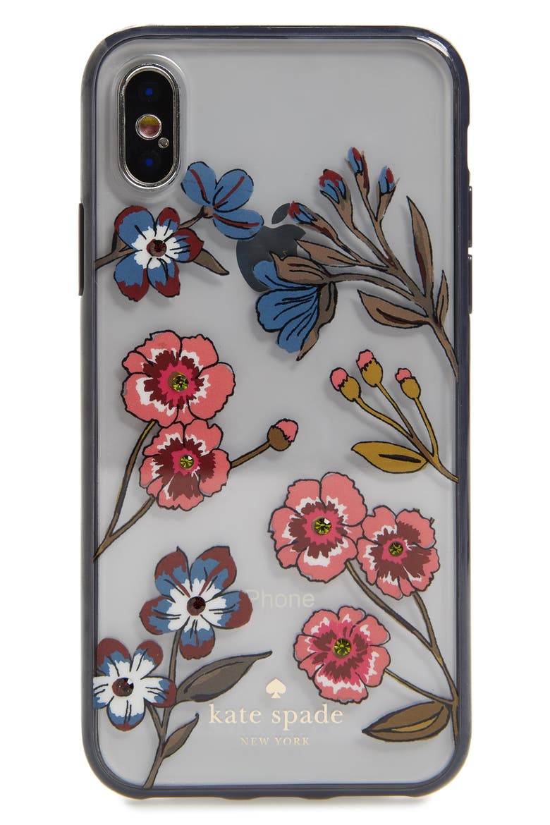 jeweled meadow iPhone X/Xs case, Main, color, CLEAR MULTI