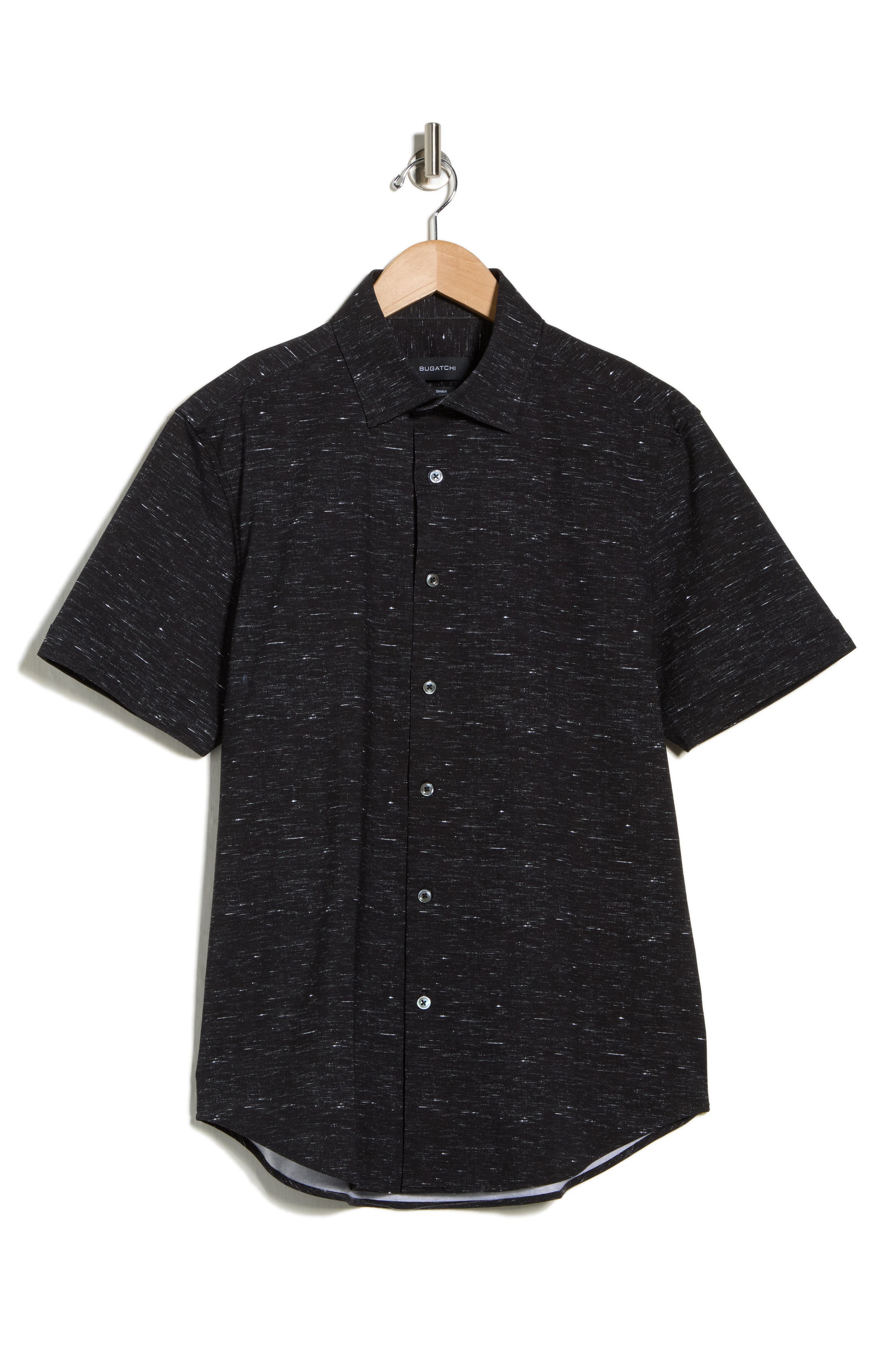 Bugatchi Miles OoohCotton® Solid Short Sleeve Button-Up Shirt