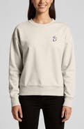 Dalix Heartly Ghost Relaxed Fleece Crewneck Sweatshirt