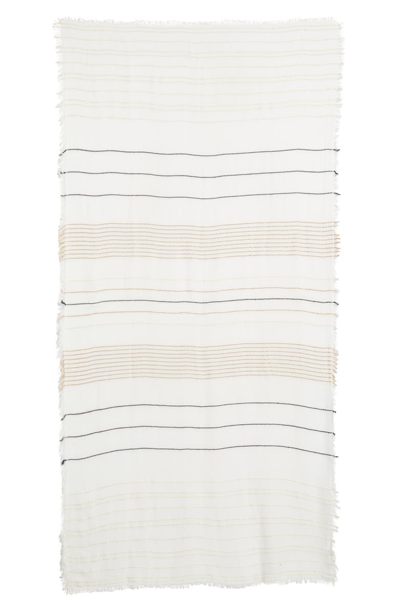 Tasha Striped Long Scarf, Alternate, color, Ivory Multi
