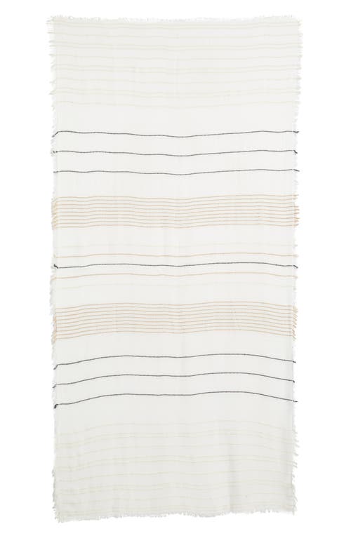 Tasha Striped Long Scarf In Neutral