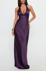 Princess Polly Odyssa Satin Halter Gown