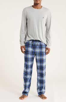 Nautica Cozy Fleece T-Shirt & Plaid Pajama Pants Set