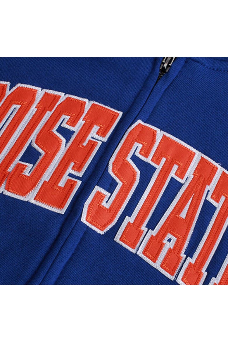 Women's Stadium Athletic Royal Boise State Broncos Arched Name Full-Zip Hoodie, Alternate, color, Royal