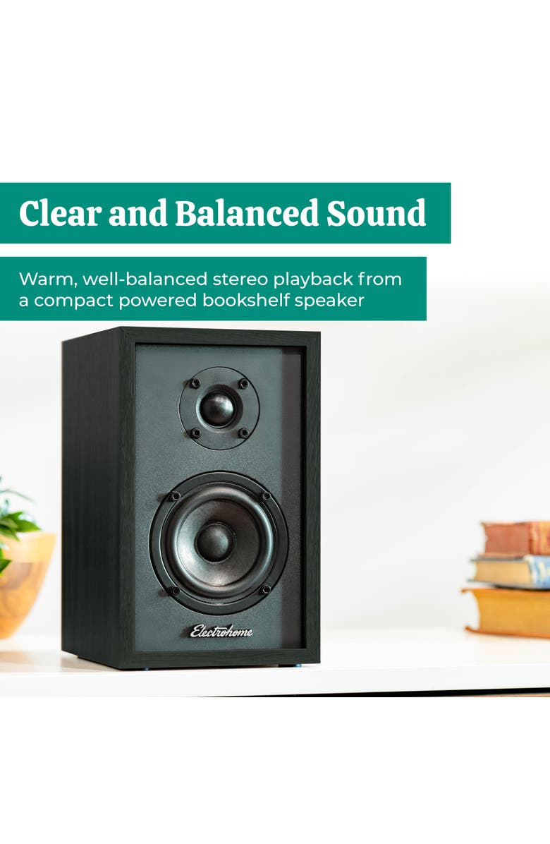 Electrohome Berkeley 2.0 Stereo Powered Bluetooth Bookshelf Speakers, Alternate, color, Black