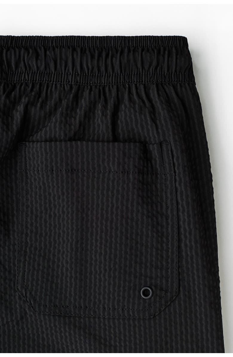 H&M Seersucker swim shorts, Alternate, color, Black