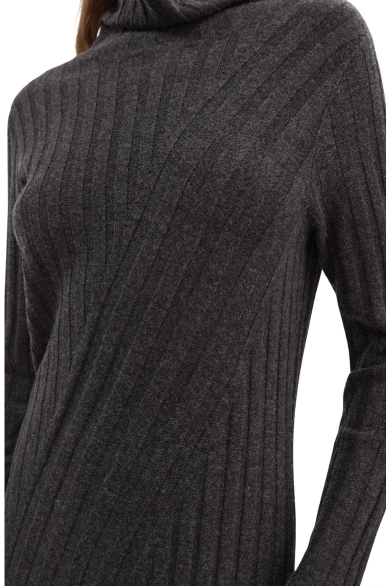 Cady Long Sleeve Wool Blend Rib Sweater Dress, Alternate, color, CHARCOAL