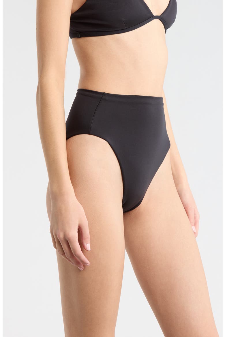 Hi Hi High Waist Bikini Bottoms, Alternate, color, JET