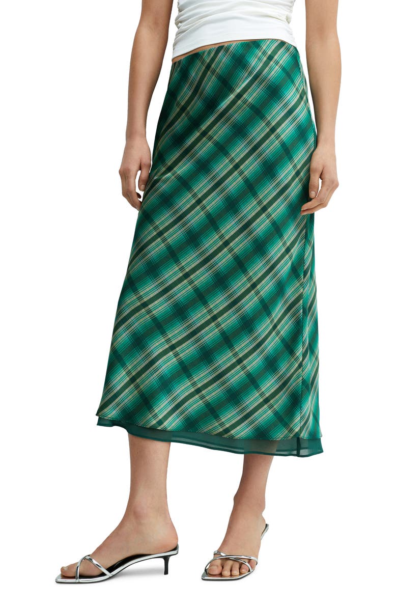 MANGO Plaid Midi Skirt, Main, color,